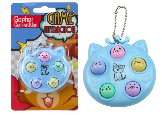 Gioco Portachiavi Gatto Whack-a-Mole Blu