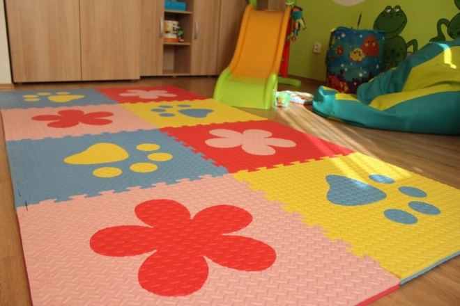 Tappeto puzzle in schiuma per bambini - Blu e Giallo