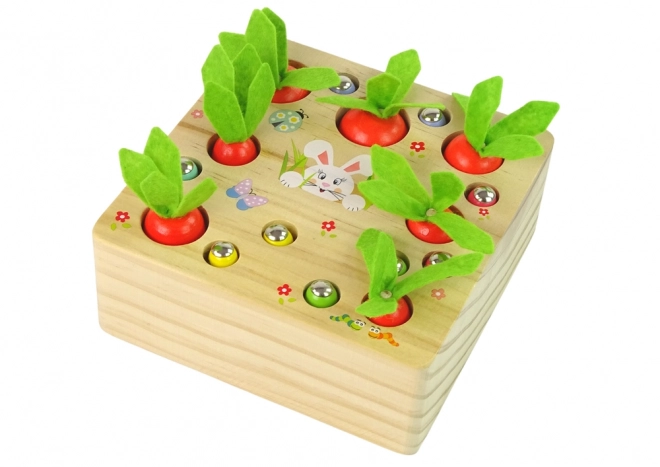 Gioco in legno carote e vermi con magnete e canna