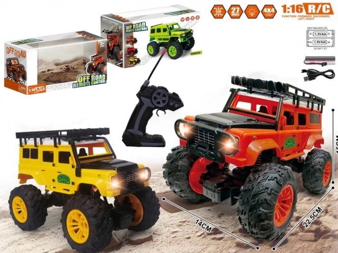 Auto R/C fuoristrada con luci e ricarica USB