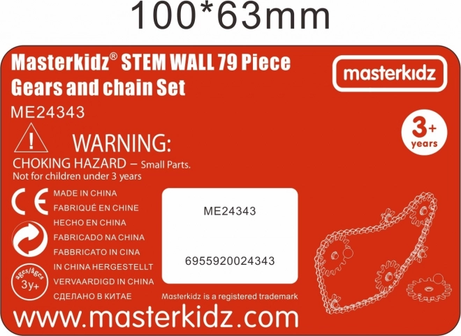 Tabellone Murale con Ingranaggi e Catena Masterkidz