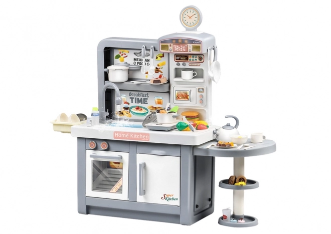 Cucina Dei Sogni Per Bambini Luci Suoni Vapore Con Accessori Grigia