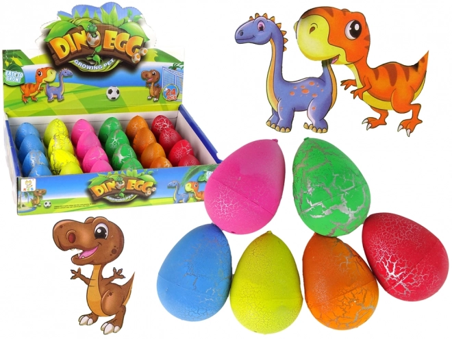 Uovo magico dinosauro che si schiude 6 cm colori assortiti