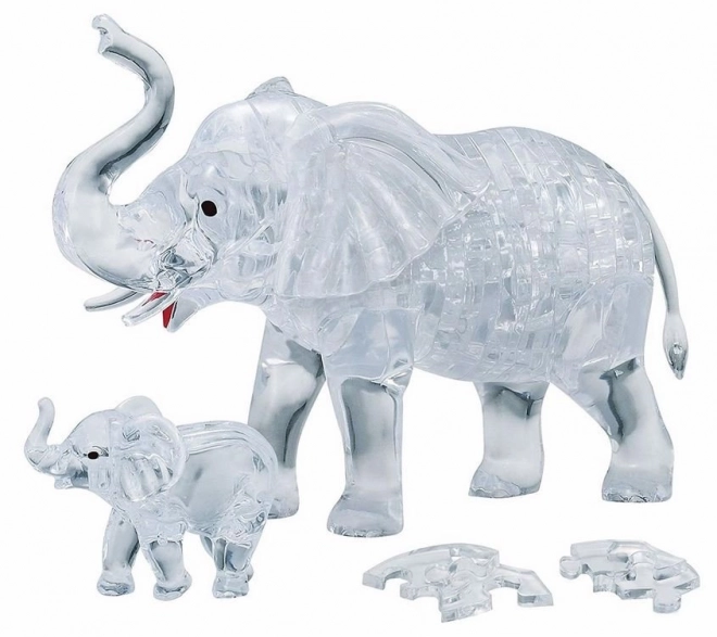 Puzzle 3D Cristallo Elefante con Cucciolo