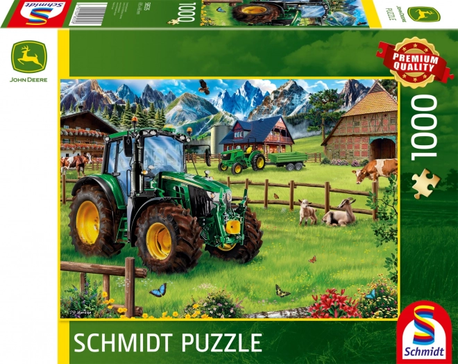 Puzzle Schmidt paesaggio alpino con trattore John Deere