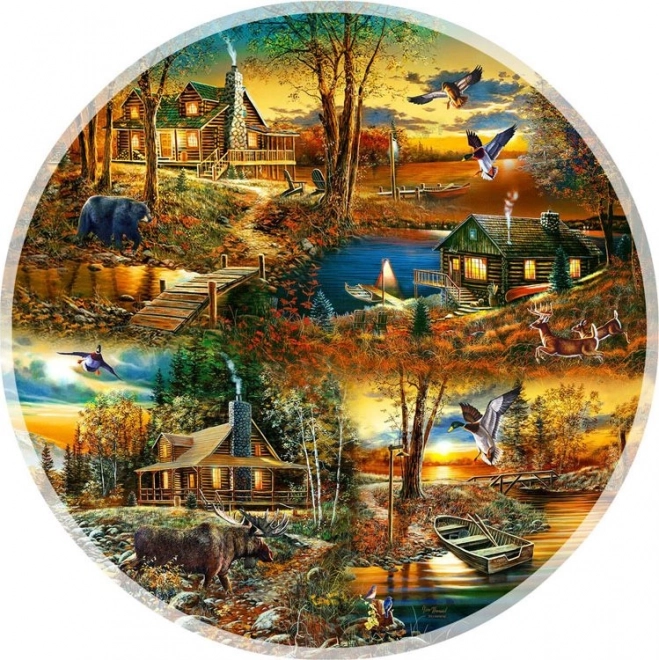 Puzzle rotondo Chalupy nella foresta 1000 pezzi