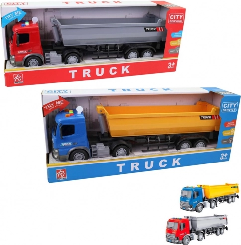 Camion giocattolo a retrocarica con luci e suoni