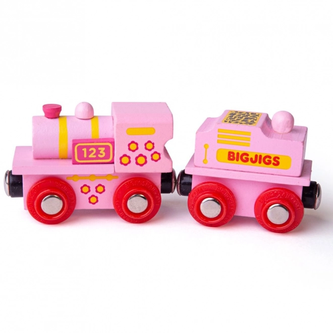 Locomotiva Rosa Bigjigs Rail con Tender