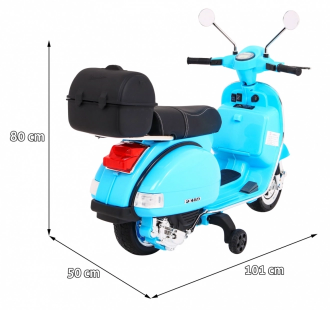 Scoter elettrico per bambini Vespa con ruote ausiliarie e audio