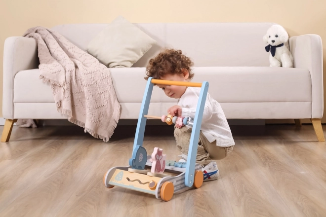 Carrello primi passi animali in legno