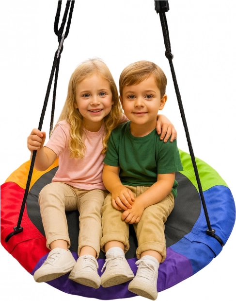 Altalena da giardino colorata per bambini Nido di Cicogna 100 cm