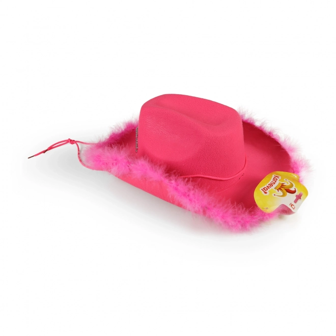 Cappello da cowgirl rosa con corona