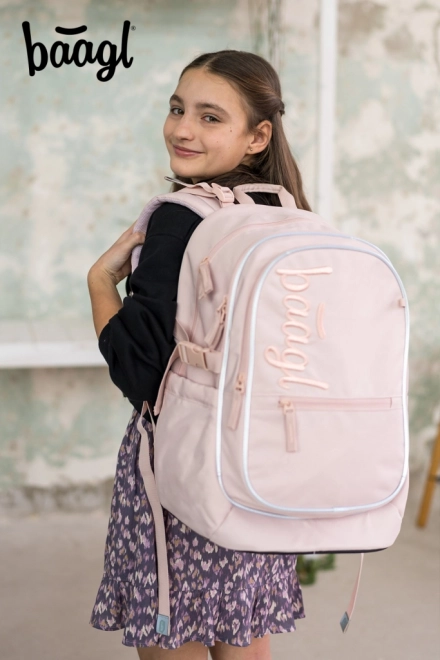 Set Scuola BAAGL Core Creamy: Zaino, Astuccio, Sacca