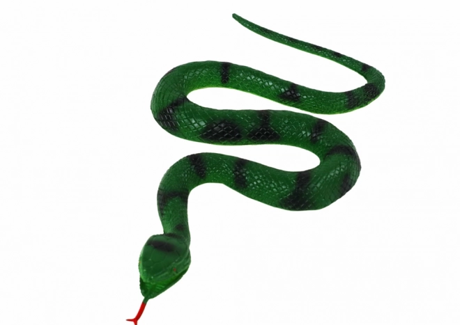 Serpente verde in gomma con macchie nere strutturato