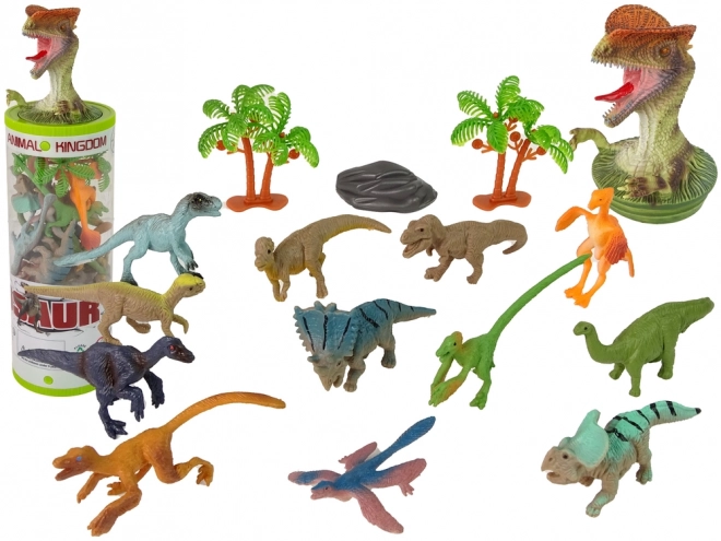Set Animali Dinosauri Figure 12 pezzi. Accessori nel tubo