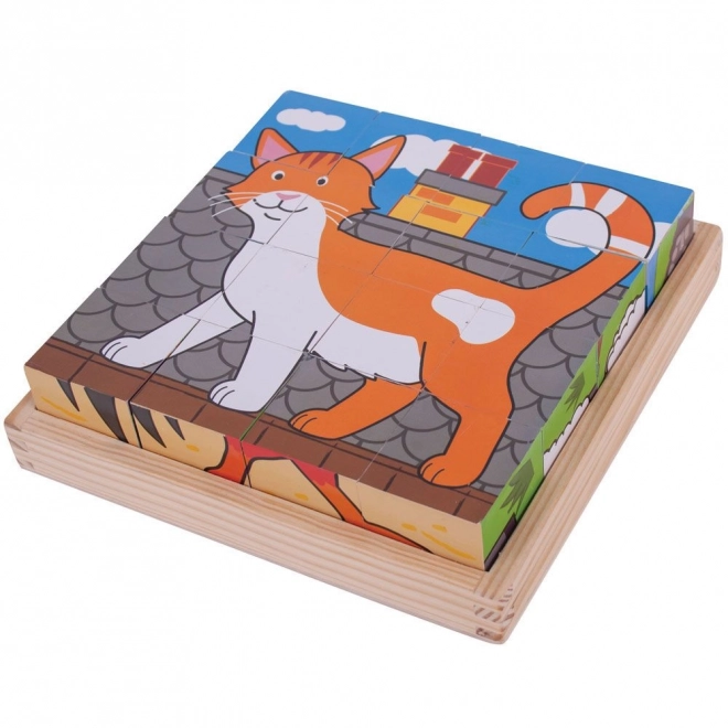 Cubi di legno puzzle Fattoria