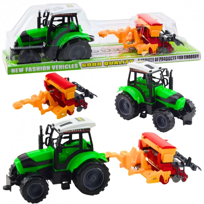 Set trattore agricolo con seminatrice giocattolo