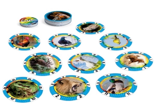 Kockatoo - gioco di carte in scatola di latta 12x12cm per 5+ anni