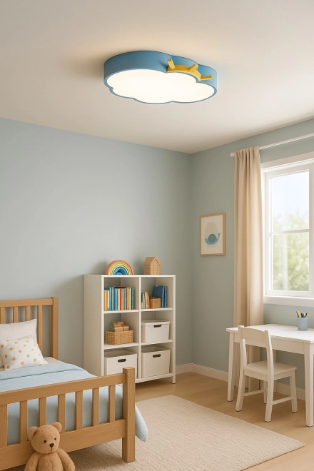 Lampada da soffitto a LED per bambini Chmurka con telecomando blu