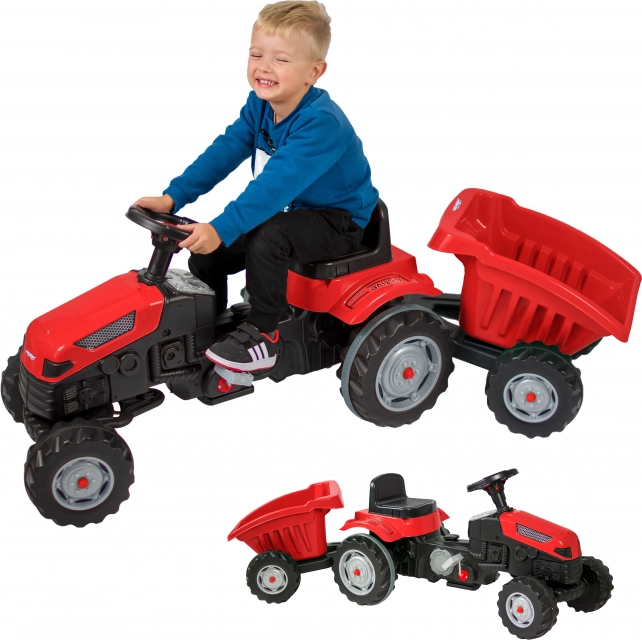 Trattore a pedali Farmer GoTrac Maxi con rimorchio Ruote silenziose