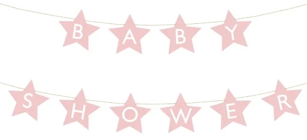 Banner Baby Shower Rosa Chiaro