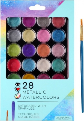 Aquarelli 28 colori metallici