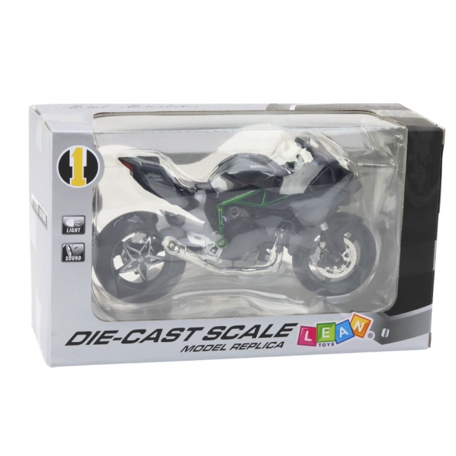 Motocicletta Sportiva in Metallo con Effetti di Luce e Suono