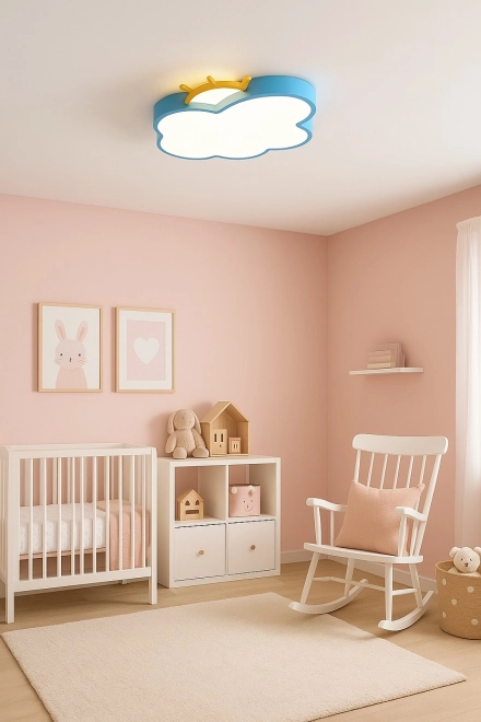 Lampada da soffitto a LED per bambini Chmurka con telecomando blu