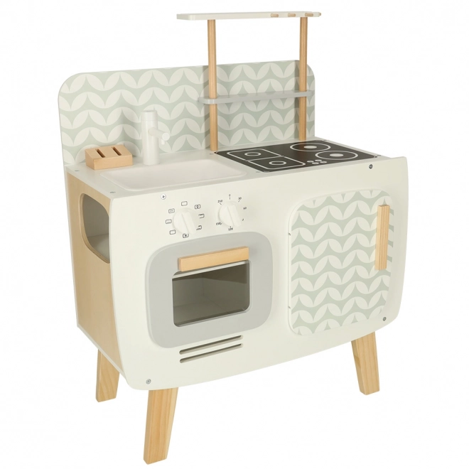 Cucina in legno per bambini stile retrò con accessori