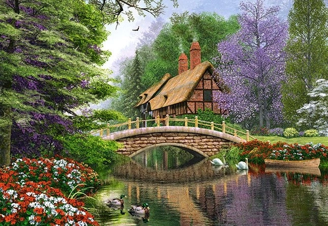 Puzzle Casa sul Fiume 1000 Pezzi