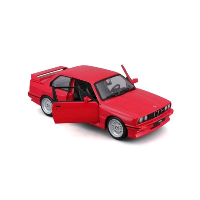 Bburago modello BMW M3 1988 rosso scala 1:24