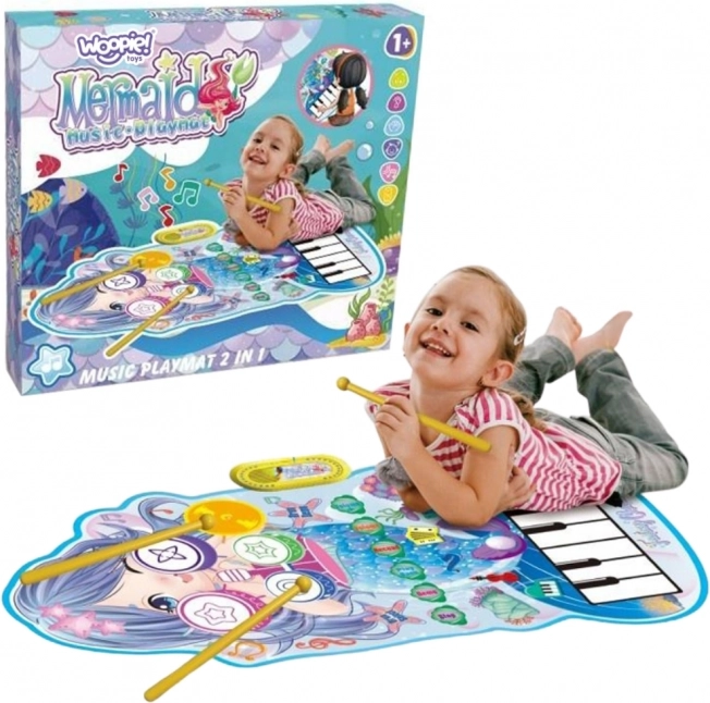 Tappeto musicale Sirenetta 2 in 1 batteria interattiva