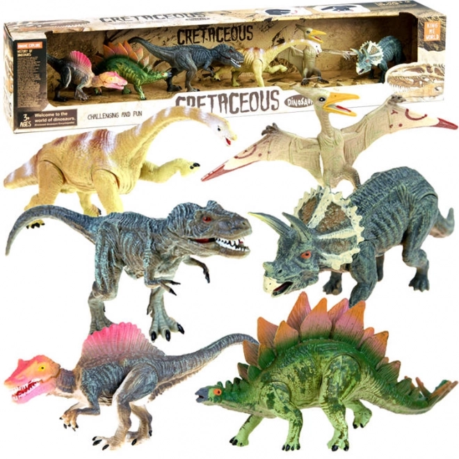 Set di dinosauri con figure dipinte