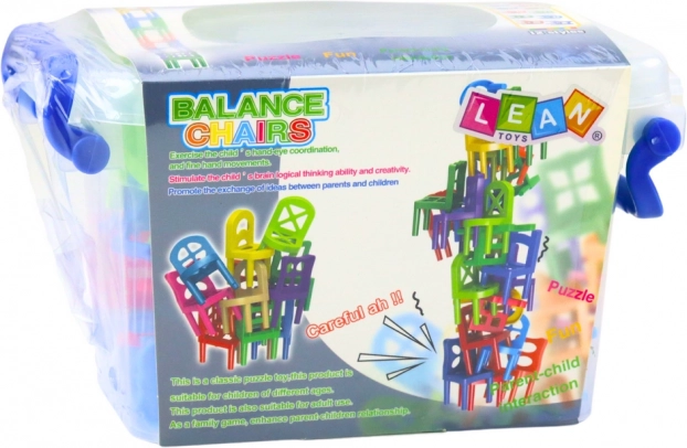 Gioco di abilità Sedie Balancier 36 pezzi colorati
