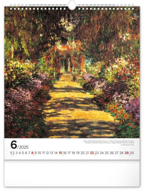 Calendario da Parete Claude Monet 2025 30x34 cm