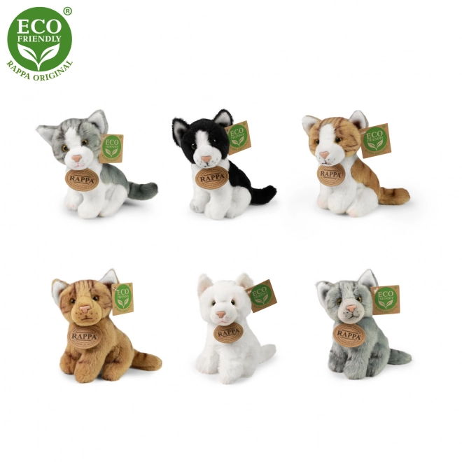 Gatto di peluche seduto eco-friendly 14 cm