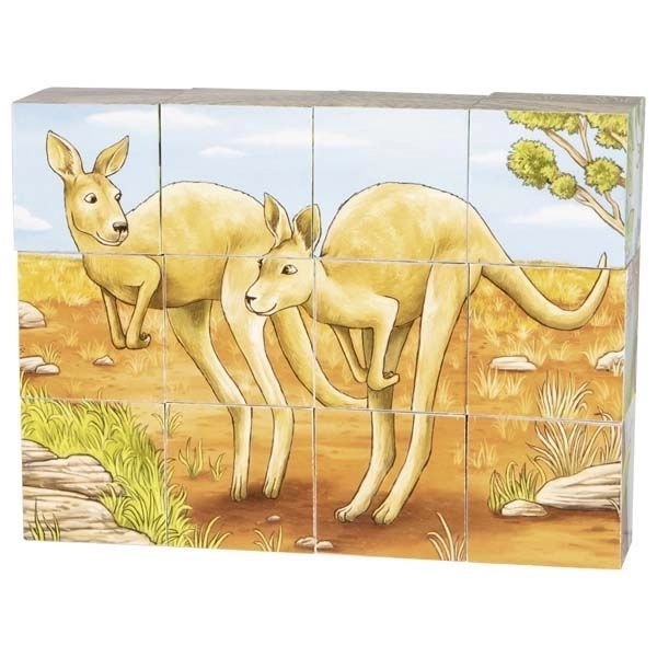 Blocchi di legno animali australiani Goki, 12 pezzi