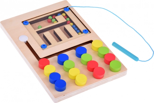 Giocattolo Montessori Magnetico in Legno con Sfere