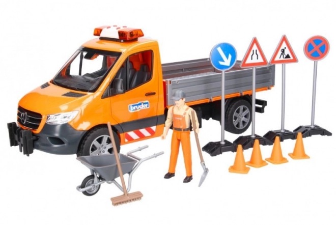 Camion per la manutenzione stradale Mercedes-Benz Sprinter con figurina