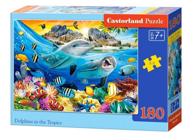 Puzzle 180 pezzi Delfini nei Tropici