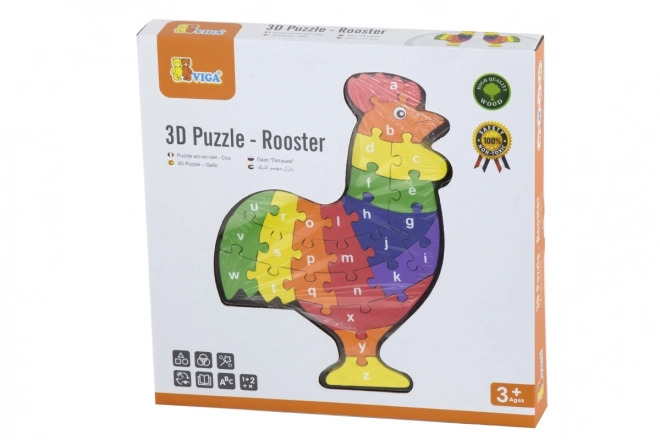 Puzzle 3D Gallo con lettere