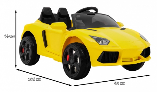 Auto su misura per bambini con telecomando e luci LED giallo