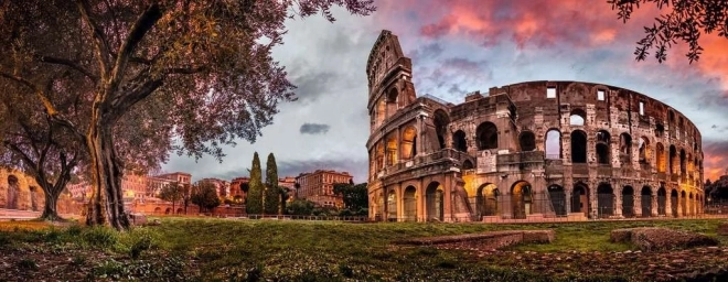 Puzzle Panorama Colosseo al Tramonto 1000 Pezzi