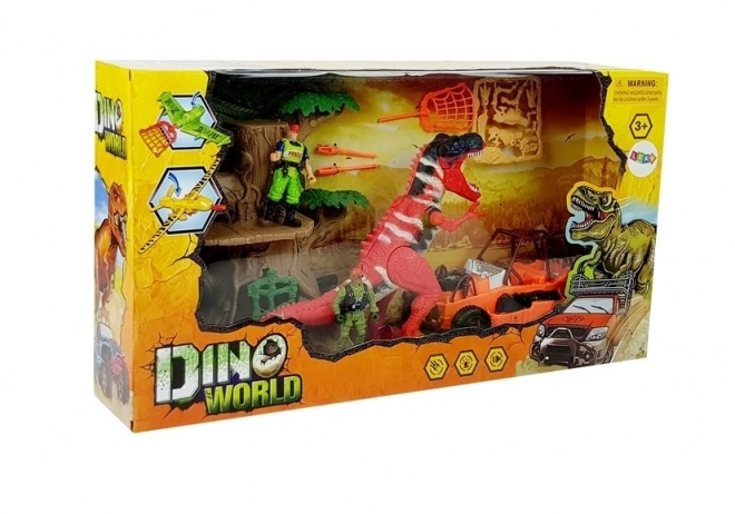 Set da gioco mondo dei dinosauri con veicolo e accessori con suoni