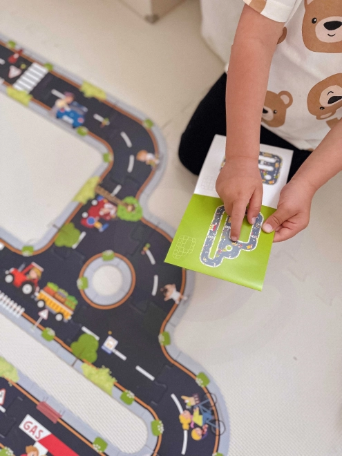 Woopie Green puzzle cittadine per bambini - Autodromo