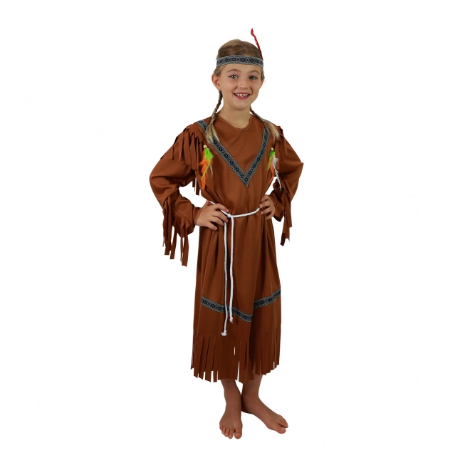 Costume da indiana per bambina con fascia e piume