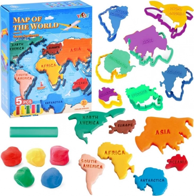 Set educativo di plastilina continenti mappa del mondo con stampini