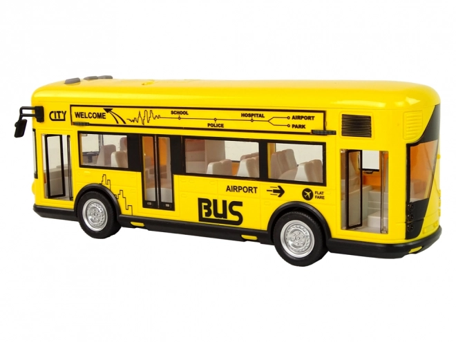 Autobus giocattolo giallo con frizione 1:18