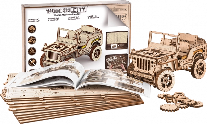 Puzzle 3D Auto Fuoristrada Jeep 4x4 in Legno