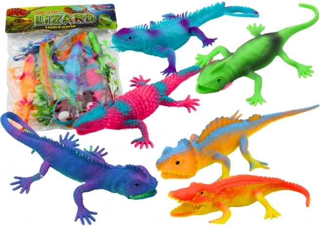 Set di Figurine Lucertole Colorate 8 Pezzi